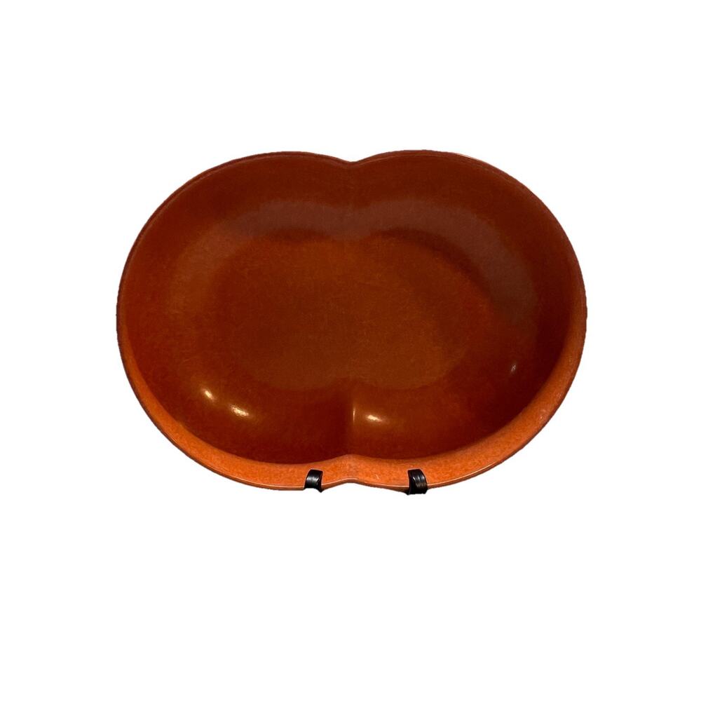 Branchell Melmac Double Bubble Divided Bowl Orange 10.5" Color Flyte Vintage USA